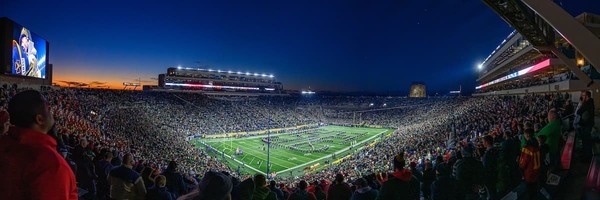 Panoramic Photo Inside Notre Dame Stadium Versus Usc